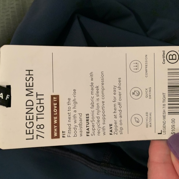 Allyson Felix Athleta Legend Mesh 7/8 Tight L NWT - Picture 7 of 9
